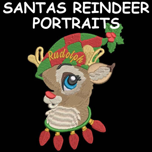 Santas Reindeer Portraits
