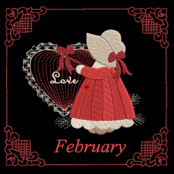 Sunbonnet Month of Year February