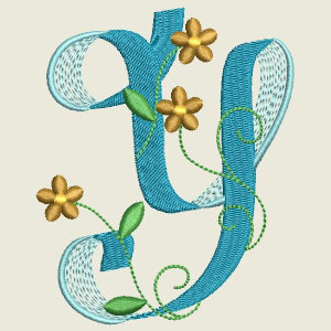 Ribbon Flower Alphabet Y