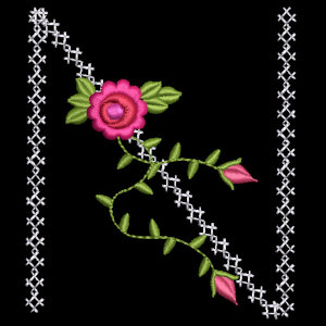 Simple Roses Alphabet N